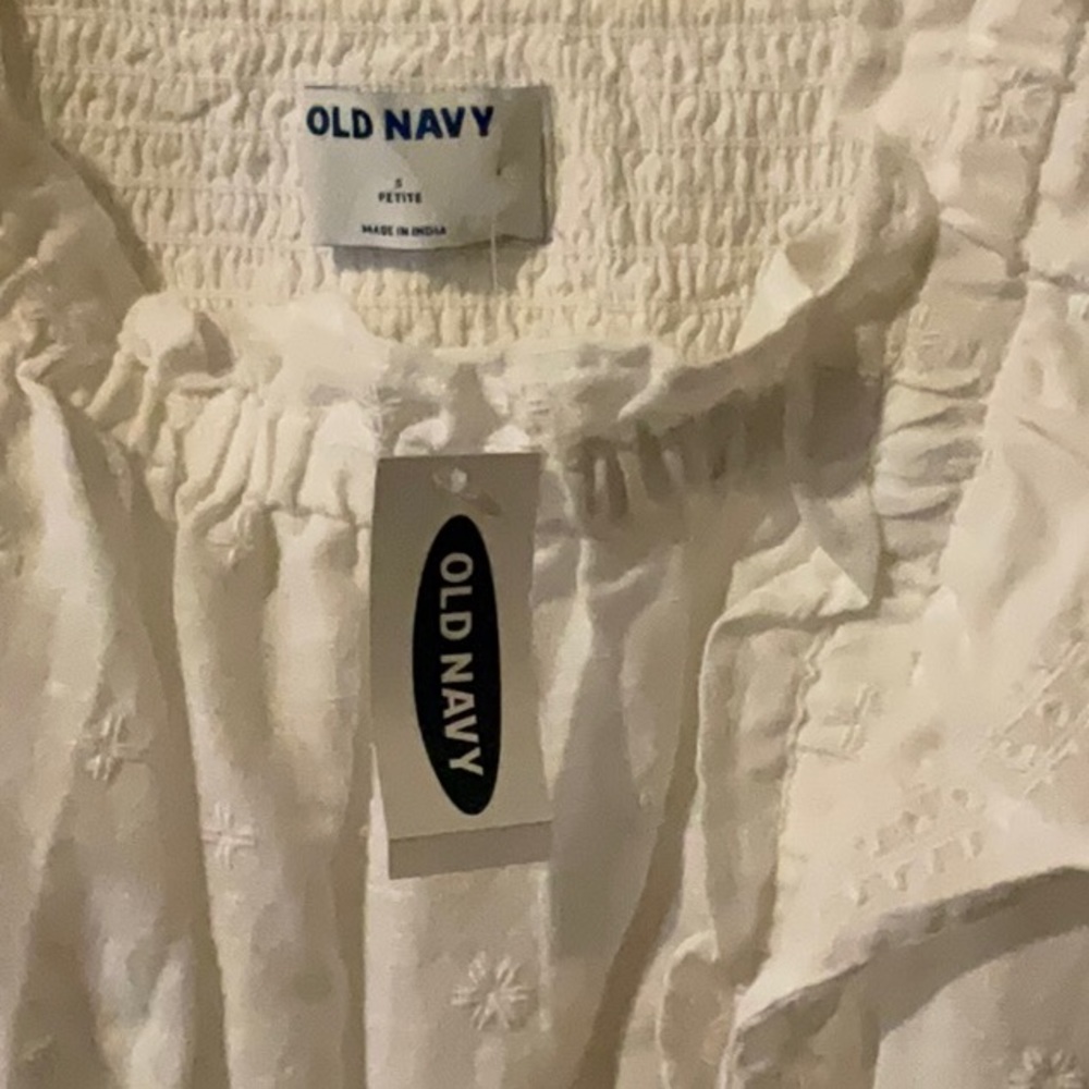 White linen babydoll linen top by Old Navy